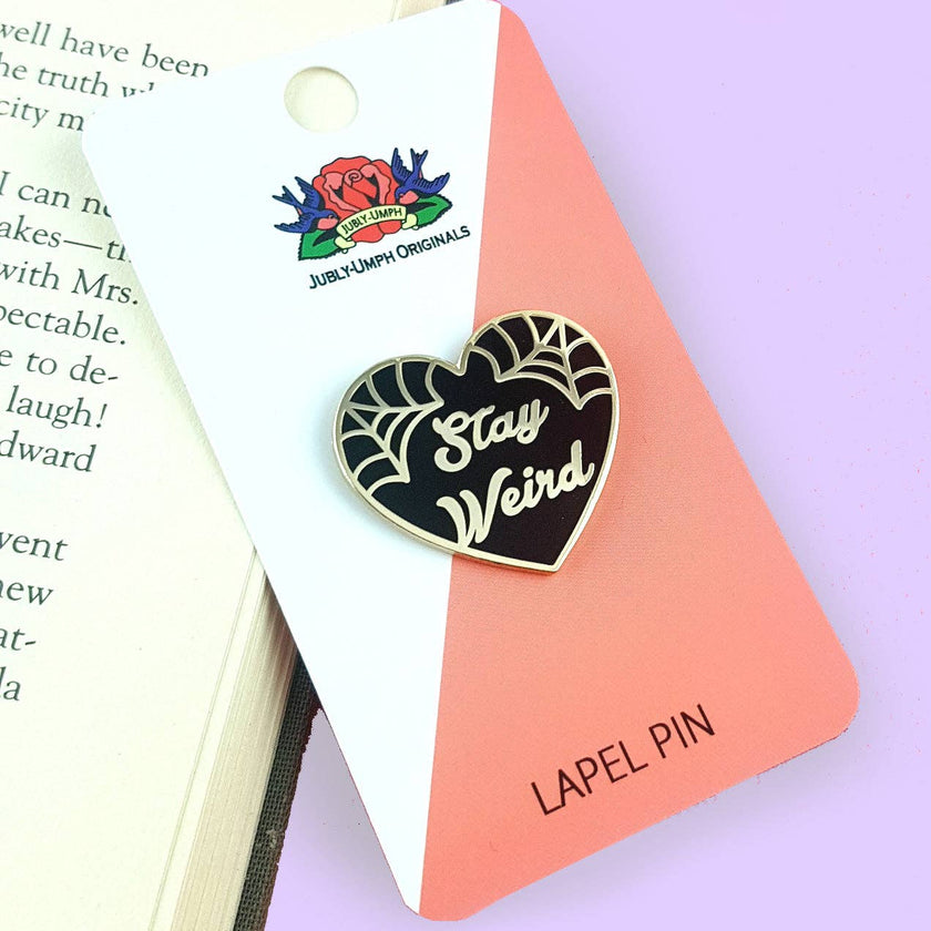 Stay Weird Black Heart Lapel Pin (Limited Edition)