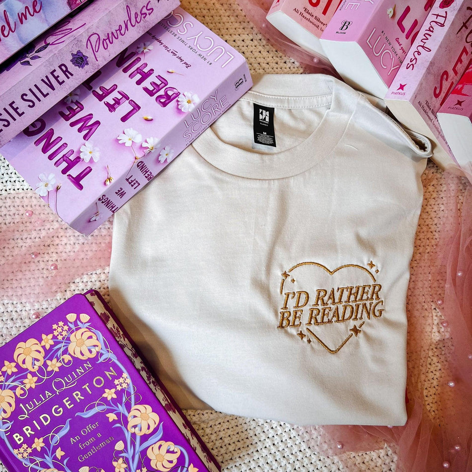I’d Rather Be Reading Embroidered Tee