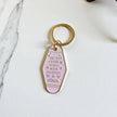 Book Shopping Motel-Style Metal Keychain