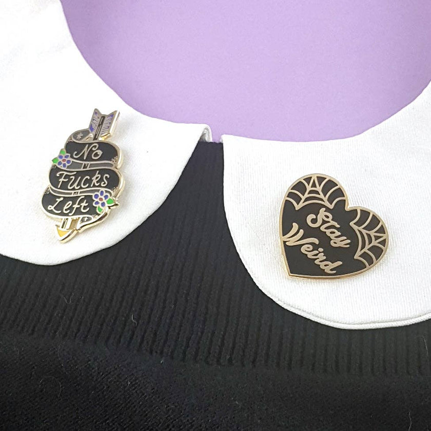 Stay Weird Black Heart Lapel Pin (Limited Edition)